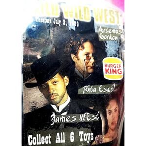 1999 VNTG Big Kid's Meal Toy of Wild Wild West #3 James West & Horse Burger King